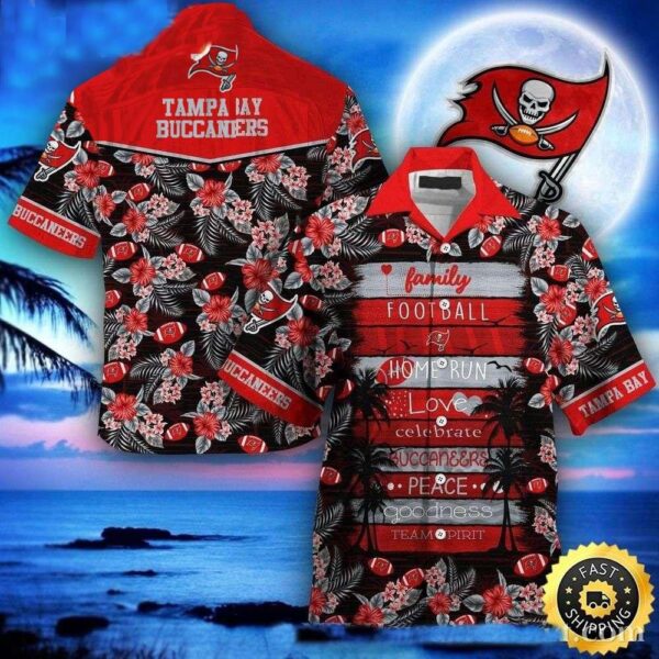 Family Buccaneers Moonlit Beach Party NFL Hawaiian Shirt