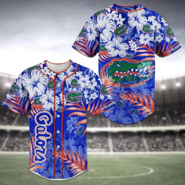 Florida Gators NCAA Baseball Jersey Shirt Flower