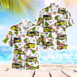 Florida Hillsborough County Fire Department Christmas Aloha Hawaiian Shirt