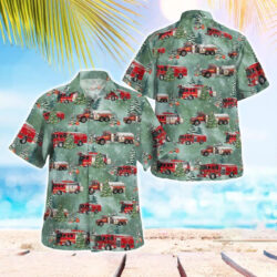 Florida, Jacksonville Fire and Rescue Department Christmas Aloha Hawaiian Shirt