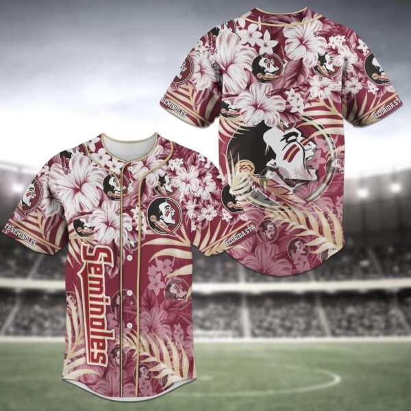 Florida State Seminoles NCAA Baseball Jersey Shirt Flower