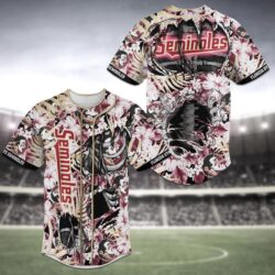 Florida State Seminoles NCAA Baseball Jersey Shirt Skeleton