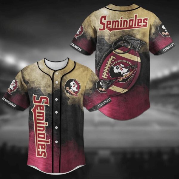 Florida State Seminoles NCAA Baseball Jersey Shirt with Unique Grenade Design