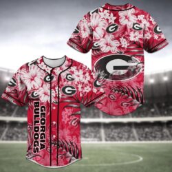 Georgia Bulldogs NCAA Baseball Jersey Shirt Flower