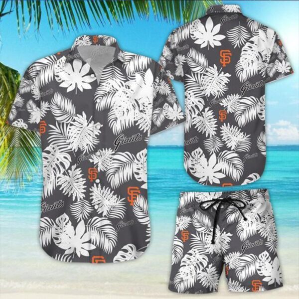 Giants Midnight Floral Hawaiian Shirt – Monochrome Elegance