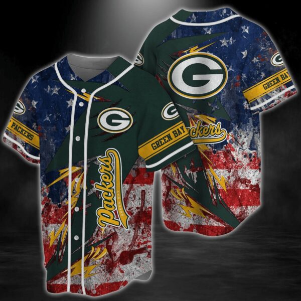 Green Bay Packers NFL Baseball Jersey Shirt