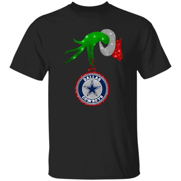 Grinch Hand Holding Dallas Cowboys Christmas Shirt