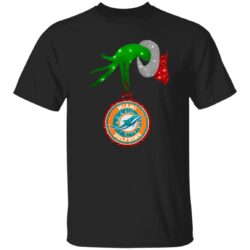 Grinch Hand Holding Miami Dolphins Christmas Shirt