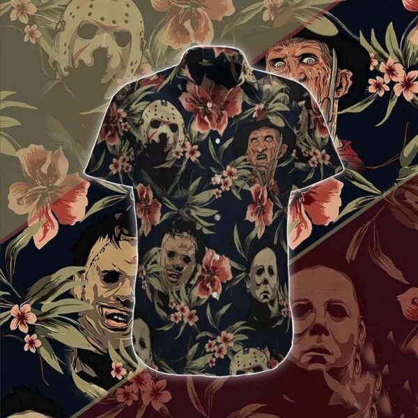 Horror Movies Killer Face Halloween Hawaiian Shirt