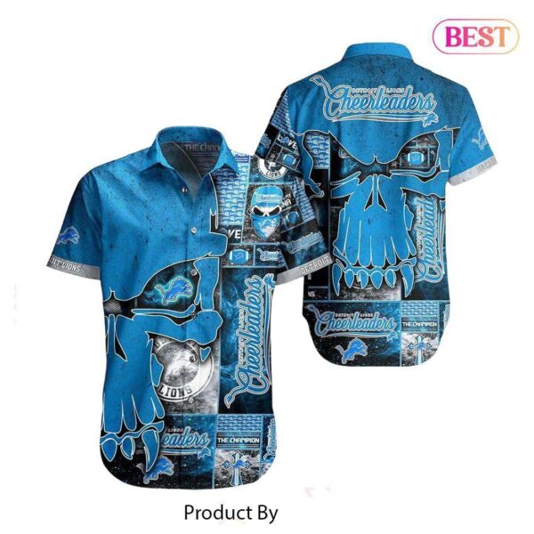 HOT TREND Detroit Lions NFL Hawaiian Shirt Skull Printed 3D New Trend Summer For Fans