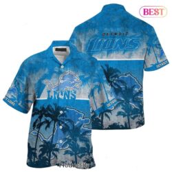 HOT TREND Detroit Lions NFL Hawaiian Shirt Style Tropical Pattern Hot Trending Summer For Awesome Fans