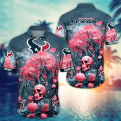 Houston Texans Halloween Skull Pumpkin – NFL Hawaiian Shirt