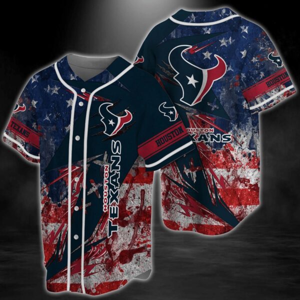 Houston Texans NFL Baseball Jersey Shirt for Football Fans