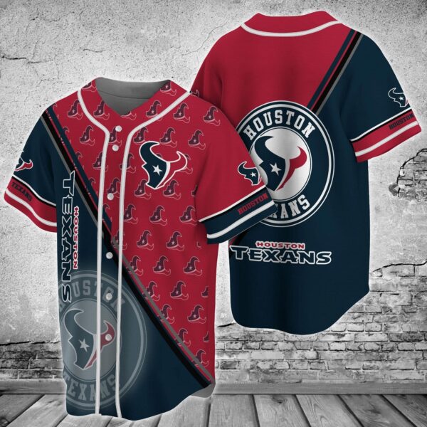 Houston Texans NFL Baseball Jersey Shirt – Vintage Look for Retro Fans