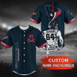 Houston Texans NFL Custom Name Baseball Jersey Shirt