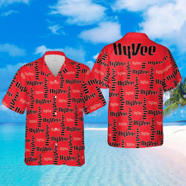 hy vee Brand Bright Logo 3D Hawaiian Shirt For Summer