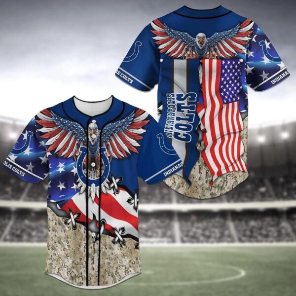 Indianapolis Colts American Flag Eagle Baseball Jersey Shirt