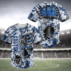 Indianapolis Colts NFL Baseball Jersey Shirt Flower Skeleton Design