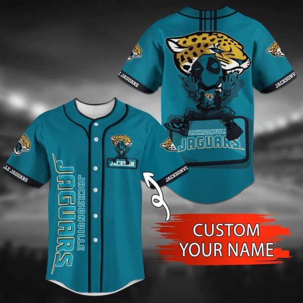 Jacksonville Jaguars NFL Personalized Custom Name Baseball Jersey Shirt