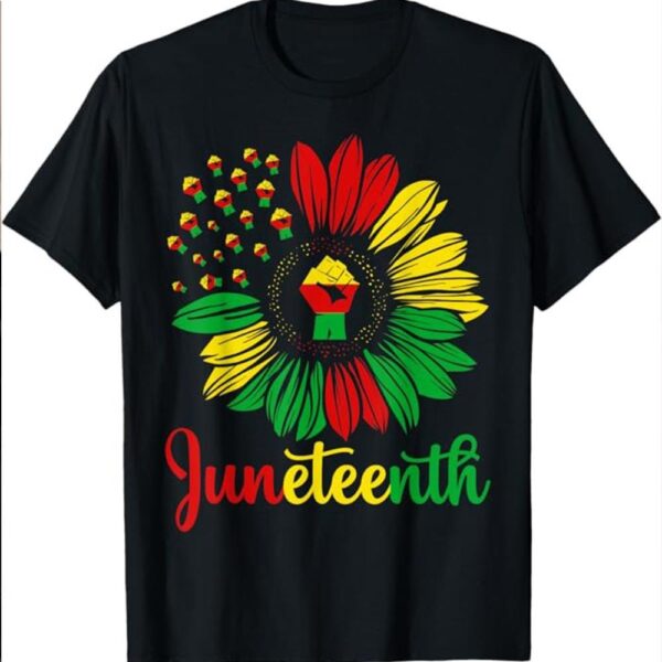 Juneteenth Accentors Sunflower African American Black Pride T-Shirt