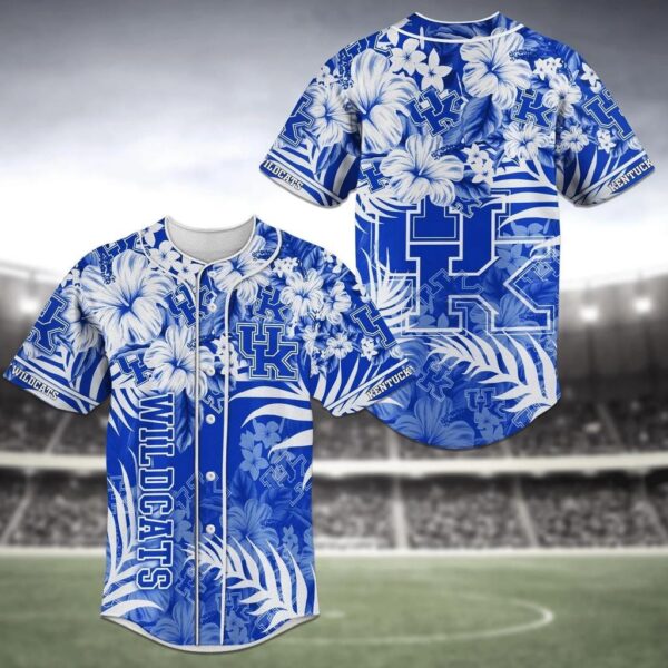 Kentucky Wildcats NCAA Baseball Jersey Shirt Flower