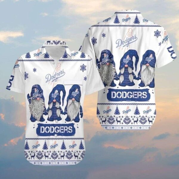 LA Dodgers Nordic Gnomes MLB Aloha Shirt – Festive Winter Spirit