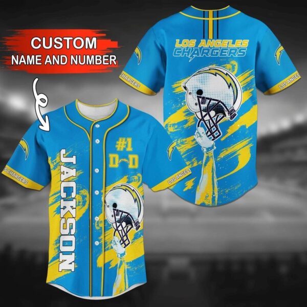 Los Angeles Chargers NFL Fan Baseball Jersey Shirt with Custom Name