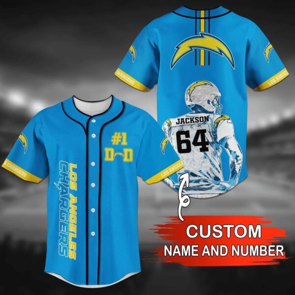 Los Angeles Chargers NFL For Fan Baseball Jersey Shirt with Custom Name