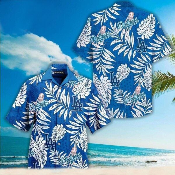 Los Angeles Dodgers Monochrome Foliage MLB Aloha Shirt – Elegant Fan Gear