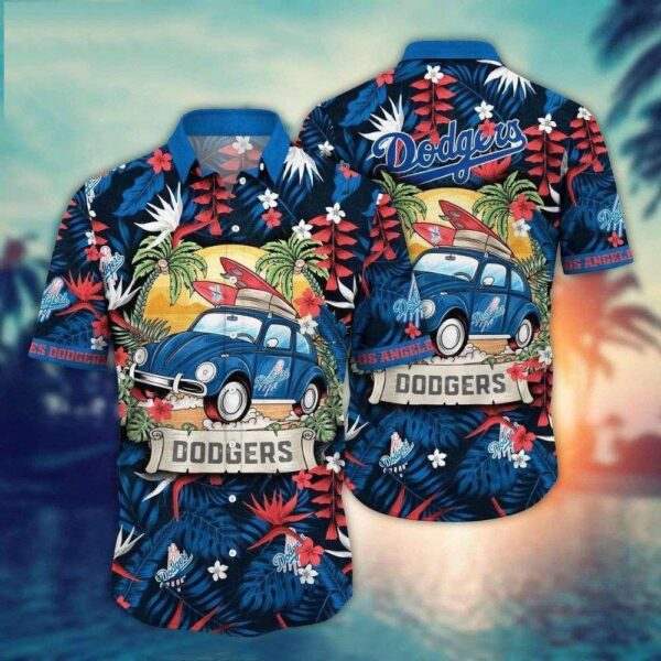 Los Angeles Dodgers Surf’s Up Vintage Car Hawaiian Shirt – MLB Tropical Vibes