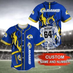 Los Angeles Rams NFL Personalized Custom Name Baseball Jersey Shirt