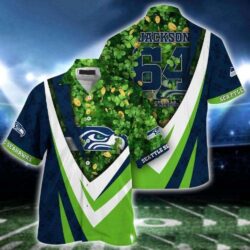 Lucky Clover Seattle Seahawks Customizable Number Hawaiian Shirt