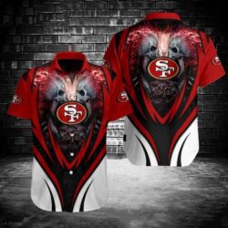 Majestic 49ers Phoenix Hawaiian Aloha Shirt – Fire Edition