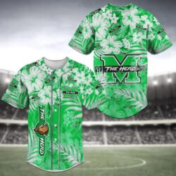 Marshall Thundering Herd NCAA Baseball Jersey Shirt Flower