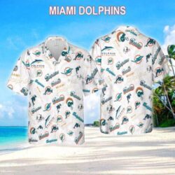 Miami Dolphins Aloha 3D Hawaiian Shirt White Pattern Logo New Gift For Fans