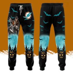 Miami Dolphins Friday The 13th Halloween Theme All Over Print 3D Casual Unisex All Over Print 3D Long Pants Black