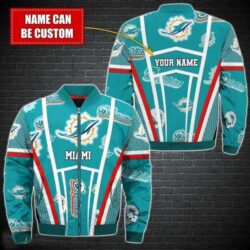 Miami Dolphins Logo NFL 3D Bomber Jacket Custom Name Special Gift For Fans