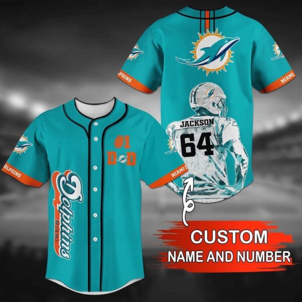 Miami Dolphins NFL Custom Name Baseball Jersey Shirt