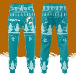 Miami Dolphins Professional Football Team Christmas All Over Print 3D Long Pants Blue