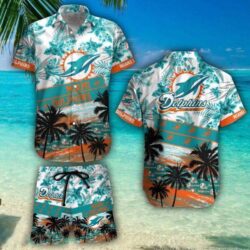 Miami Dolphins Team NFL Hawaiian Shirt And Beach Shorts Fans Gift