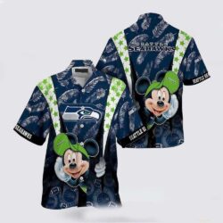 Mickey Mouse Seattle Seahawks Tropical Hawaiian Shirt