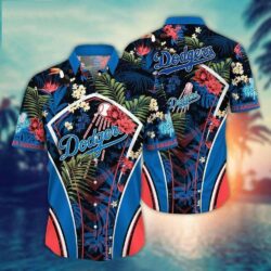 Midnight Palm Dodgers Hawaiian Fan Shirt