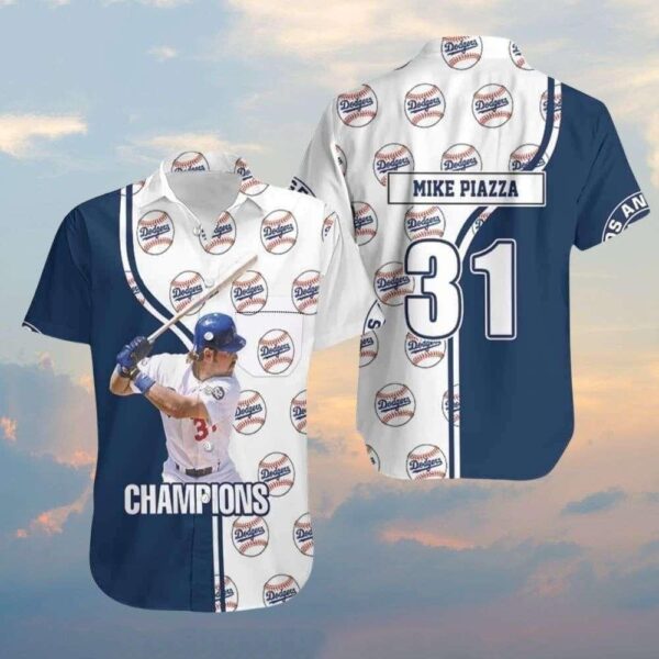 Mike Piazza Dodgers Champions MLB Jersey Hawaiian Shirt – Legacy Edition