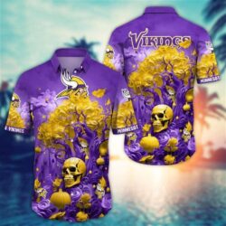 Minnesota Vikings Halloween Skull Pumpkin – NFL Hawaiian Shirt