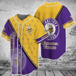 Minnesota Vikings NFL Baseball Jersey Shirt