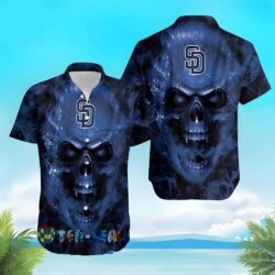 Mystic Skull – San Diego Padres Edgy Tropical Hawaiian Shirt