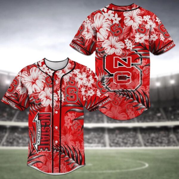 NC State Wolfpack NCAA Baseball Jersey Shirt Flower