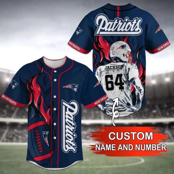 New England Patriots NFL Personalized Baseball Jersey Shirt