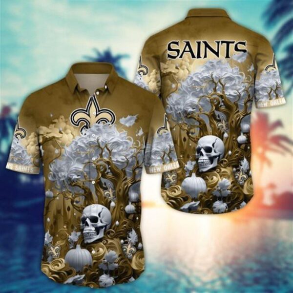 New Orleans Saints Halloween Skull Pumpkin – NFL Hawaiian Shirt