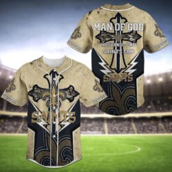 New Orleans Saints NFL Baseball Jersey Shirt Cross Husband Dad Fan